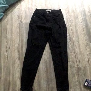 Black ripped jeans